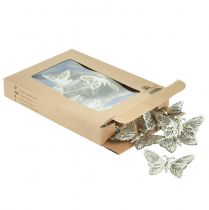 Produkt Dekoracyjne motyle zawieszka metalowa srebrna 5cm 30 szt