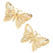 Dekoracyjne motyle metalowa zawieszka złota 5cm 30szt