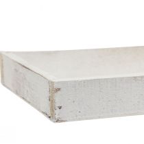 Produkt Taca dekoracyjna podłużna drewniana taca biała shabby 42×14×3cm