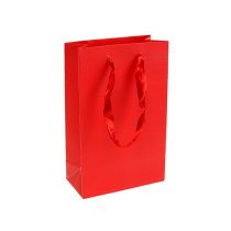 Torebka dekoracyjna na prezent czerwona 12cm x19cm 1szt