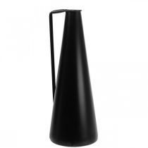 Wazon dekoracyjny z metalową rączką wazon podłogowy czarny 20x19x48cm