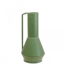 Dekoracyjny wazon metalowy zielony uchwyt ozdobny dzbanek 14cm W28.5cm