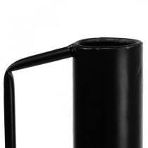 Dekoracyjny wazon metalowy czarny uchwyt ozdobny dzbanek 14cm W28.5cm