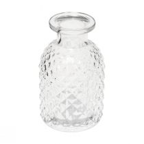 Produkt Wazony dekoracyjne mini szkło przezroczysty retro diament Ø5,5cm W9cm 6 szt