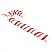 Produkt Dekoracyjna laska cukrowa Świąteczna dekoracja okna w czerwono-białe paski. Wysokość 51,5 cm