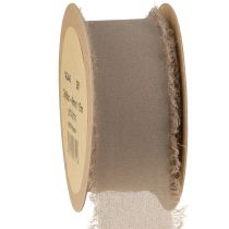 Produkt Wstążka dekoracyjna brązowa szyfonowa wstążka błotno-brązowa 40mm 15m