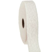 Produkt Wstążka dekoracyjna kremowa szeroka wstążka wełniana 40mm 8m