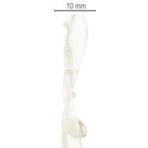 Produkt Wstążka dekoracyjna kremowa, serduszka, perełki, dekoracja ślubna, 10mm, 5m