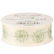 Produkt Wstążka dekoracyjna, wstążka prezentowa, wzór dmuchawca, kremowa, 40 mm, 15 m