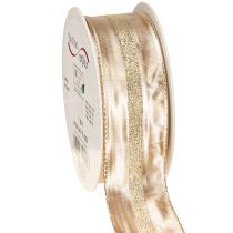 Produkt Wstążka dekoracyjna złota brokatowa wstążka świąteczna 40mm 20m