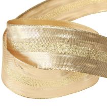 Produkt Wstążka dekoracyjna złota brokatowa wstążka świąteczna 40mm 20m