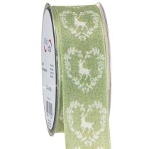 Produkt Deco Ribbon Green Deer 40mm 20m