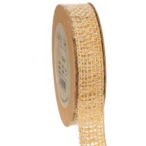 Produkt Wstążka jutowa dekoracyjna, żółta, naturalna, 25 mm; rustykalna wstążka jutowa dekoracyjna, 10 m