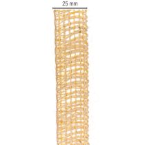 Produkt Wstążka jutowa dekoracyjna, żółta, naturalna, 25 mm; rustykalna wstążka jutowa dekoracyjna, 10 m