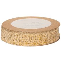 Produkt Wstążka jutowa dekoracyjna, żółta, naturalna, 25 mm; rustykalna wstążka jutowa dekoracyjna, 10 m