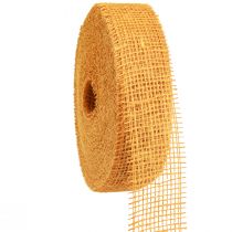 Produkt Wstążka dekoracyjna jutowa żółta musztardowa wstążka w kratkę 5cm 40m