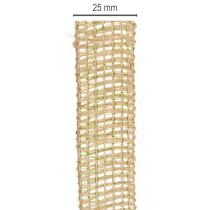 Produkt Zielona wstążka dekoracyjna z juty, naturalna, szerokość 25 mm, długość 10 m