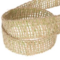Produkt Zielona wstążka dekoracyjna z juty, naturalna, szerokość 25 mm, długość 10 m