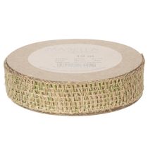 Produkt Zielona wstążka dekoracyjna z juty, naturalna, szerokość 25 mm, długość 10 m