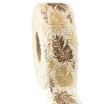 Produkt Wstążka dekoracyjna liście tropikalne wstążka bawełniana brązowa 30mm 15m