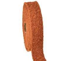 Produkt Wstążka dekoracyjna szeroka, czerwonobrązowa, wełniana, 40mm, 8m