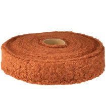 Produkt Wstążka dekoracyjna szeroka, czerwonobrązowa, wełniana, 40mm, 8m