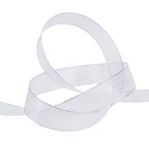 Produkt Wstążka ozdobna w paski lureks srebrna 25mm 20m