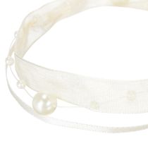 Produkt Wstążka dekoracyjna z perełkami, kremowa, 20mm, 5m