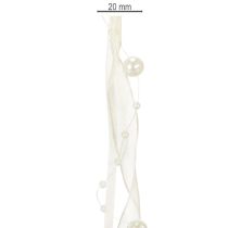Produkt Wstążka dekoracyjna z perełkami, kremowa, 20mm, 5m