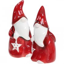 Produkt Figura Mikołaja Mikołaja czerwona, biała ceramika W13,5cm 2szt