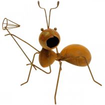Figurka dekoracyjna mrówka metalowa siatka na motyle dekoracja ogrodowa rdza 19cm