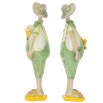 Produkt Dekoracyjne figurki ogrodników, dekoracja stołu, lato, zielono-żółte, 16,5 x 5,5 cm, 2 sztuki
