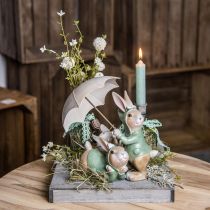 Deco figurki królik para Deco króliki z parasolem wys. 22 cm