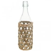 Ozdobna butelka szklana dekoracja szklanej butelki pleciona Ø9,5 cm W31 cm