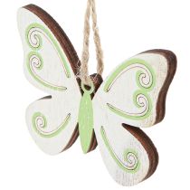 Produkt Wieszak dekoracyjny motyl dekoracja drewno naturalny zielony 5×6cm 12 szt