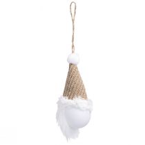 Produkt Wieszak dekoracyjny Krasnal bożonarodzeniowy biały brązowy W11cm 3 szt