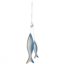 Produkt Ozdobny wieszak na rybki w kolorze niebiesko-białym z łuskami 11,5/20 cm, zestaw 2 szt