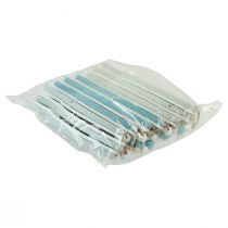 Produkt Wieszak dekoracyjny z drewna rybnego, zawieszka do dekoracji w kolorze morskiego błękitu 12cm 9 sztuk