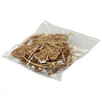 Produkt Deco wieszak drewniany miłorząb deco liść miłorzębu złoty 5x6,5cm 12 sztuk