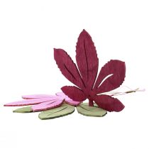Produkt Wieszak Deco drewniany jesienny liść różowy fioletowy zielony 12x10cm 12szt
