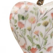 Deco wieszak drewniany serce deco wieszak motyw kwiaty 12x2.5x20xcm
