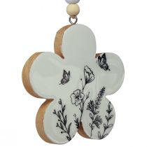 Produkt Wieszak dekoracyjny serce kwiat motyl biały naturalny 9cm 3szt