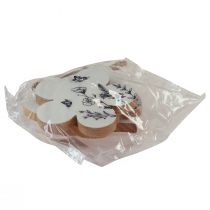 Produkt Wieszak dekoracyjny serce kwiat motyl biały naturalny 9cm 3szt