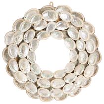 Produkt Wieniec dekoracyjny drewniany ślimaki abalone biały naturalny wys. 30cm