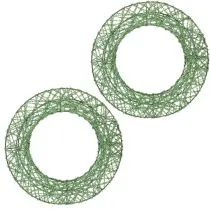 Produkt Zielony dekoracyjny wianek z siatki drucianej do projektów DIY, 19 cm, 2 sztuki