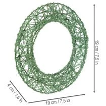 Produkt Zielony dekoracyjny wianek z siatki drucianej do projektów DIY, 19 cm, 2 sztuki