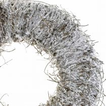 Wianek dekoracyjny natura, wianek winorośli, wianek naturalny Ø45cm zaśnieżony