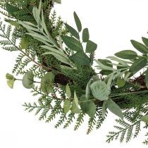 Produkt Wianek dekoracyjny wianek sztuczny jodła eukaliptusowa oliwka Ø45cm