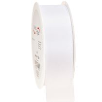 Produkt Wstążka dekoracyjna wstążka prezentowa biała poliestrowa 40mm 50m