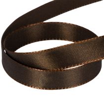 Produkt Brązowa wstążka z tafty do dekoracji świątecznych, szerokość 15 mm, długość 10 m